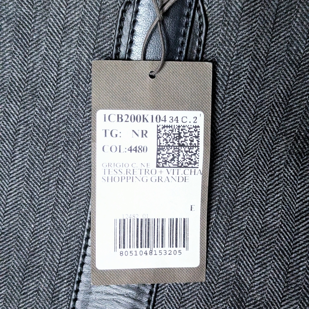 Trussardi 1911 Oversized Black & Gray Tote Bag Italy - Picture 4 of 13